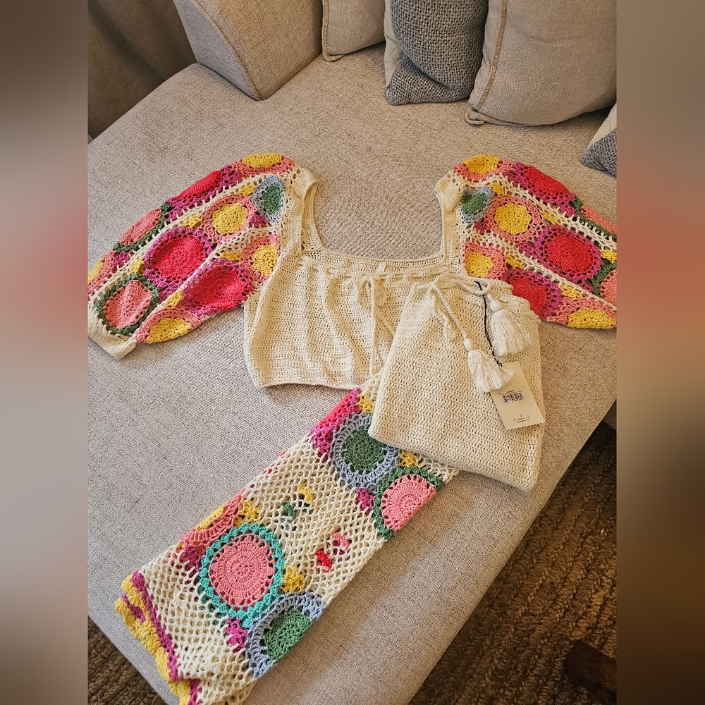 ✨ Spell & The Gypsy Collective Let the Sunshine In Crochet Top & Maxi Skirt Set - Picture 9 of 16